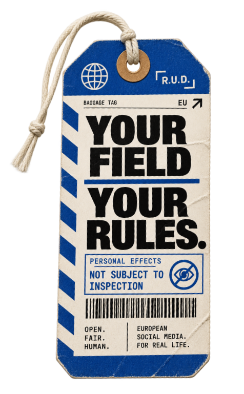 Your field, your rules — luggage tag sticker